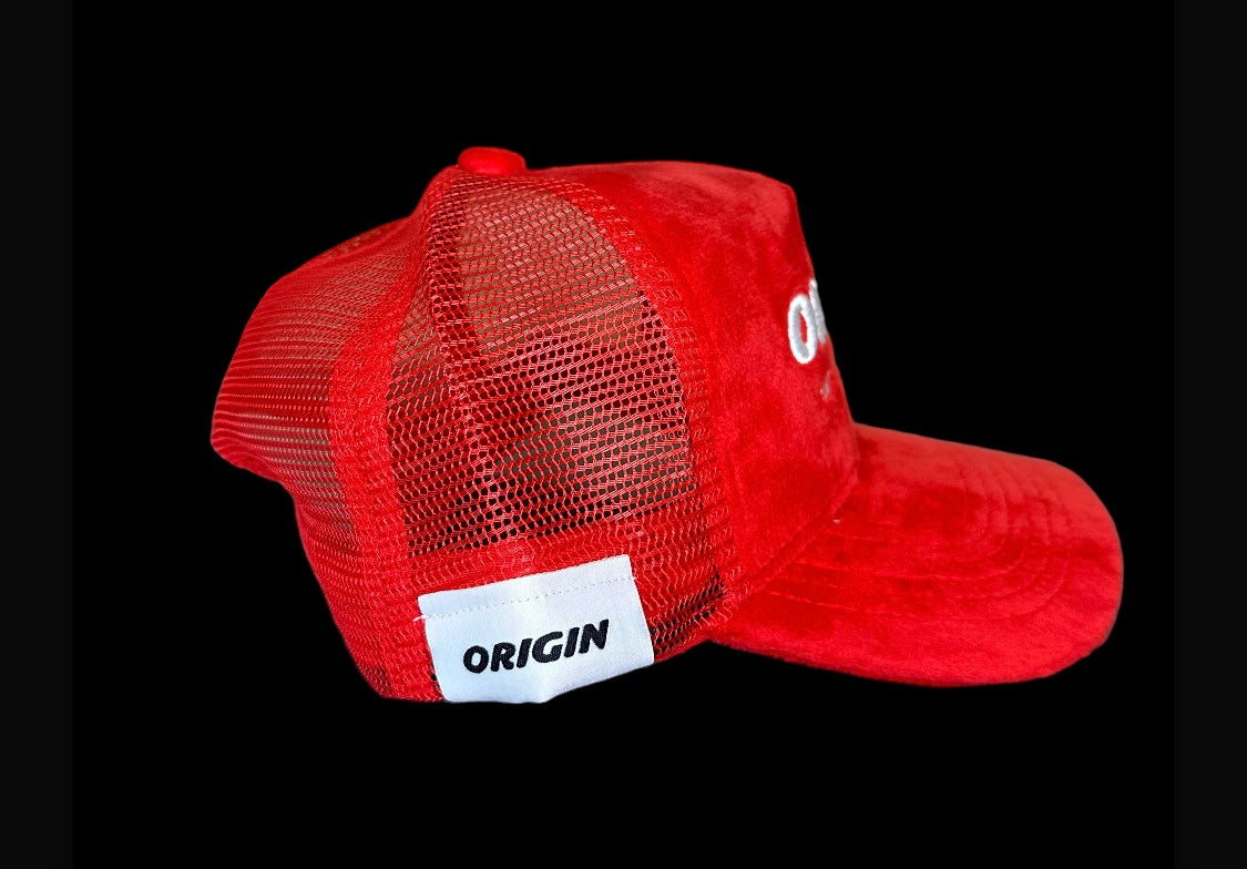 Origin "High off my hustle" velour trucker